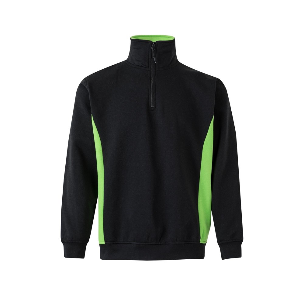 VL SVAROG. Zweifarbiges Frottee-Sweatshirt (260 g/m²), aus Polyester (65 %) und Baumwolle (35 %) - schwarz, grün