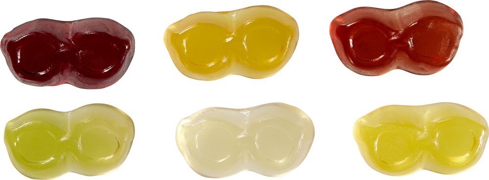 Fruchtgummi-Standardformen 20 g, Brille im konventionelle Tütchen, Vegan