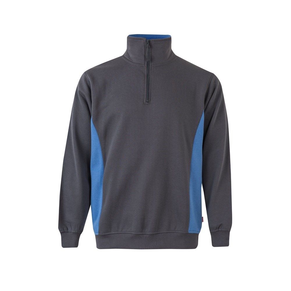 VL SVAROG. Zweifarbiges Frottee-Sweatshirt (260 g/m²), aus Polyester (65 %) und Baumwolle (35 %) - Grau, Hellblau
