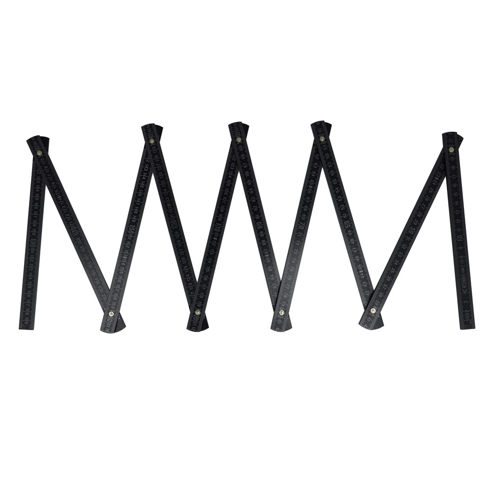 Zollstock Holz 2m Premium lackiert - Schwarz