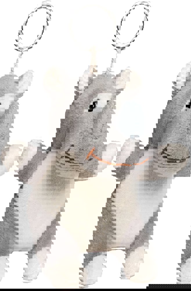 Schlüsselanhänger Nashorn, grau, one size