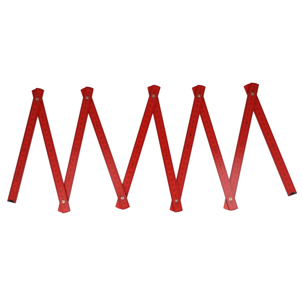 Zollstock Holz 2m Premium lackiert - Rot