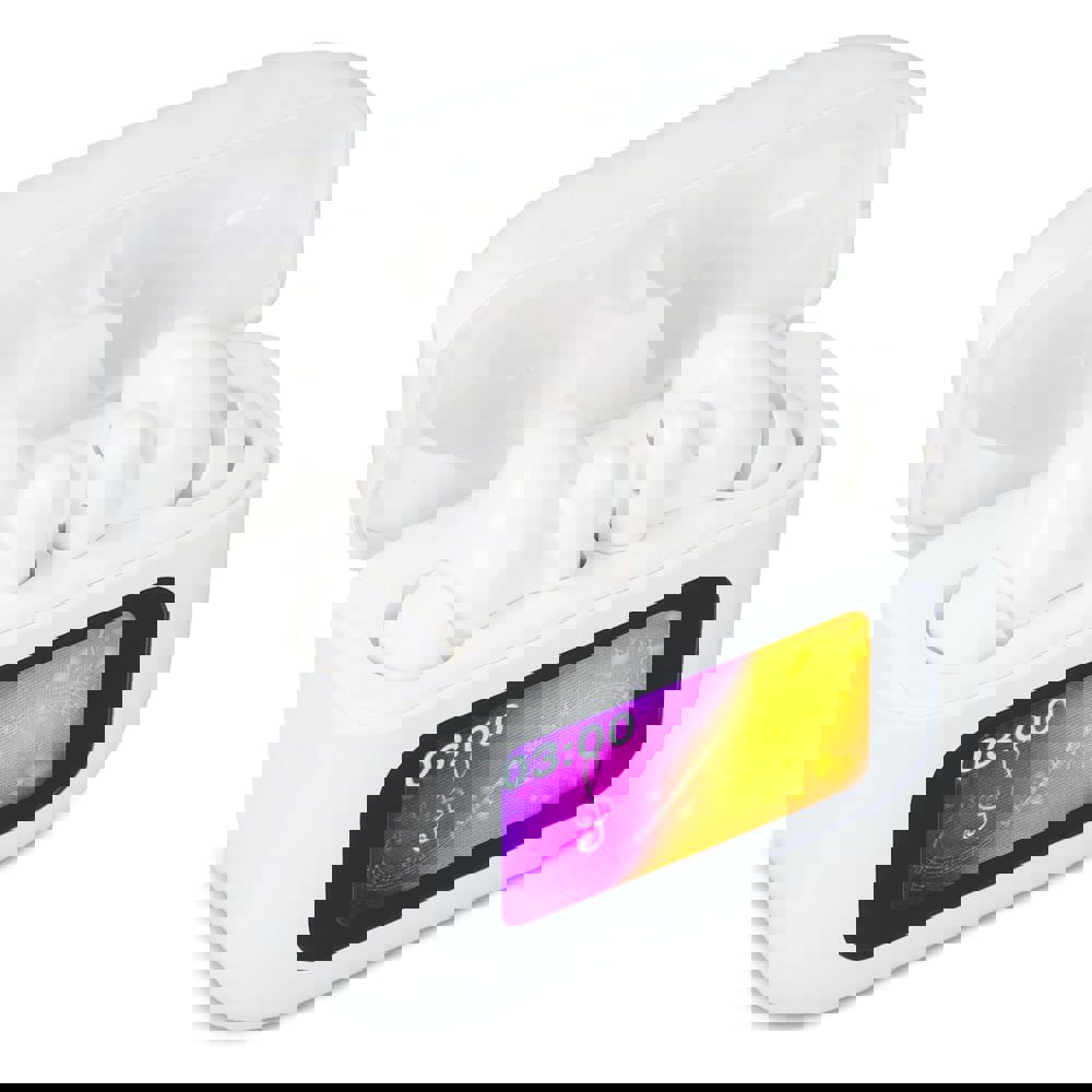 Kabellose ANC-Earbuds mit LCD-Touchscreen-Steuerung - Weiss