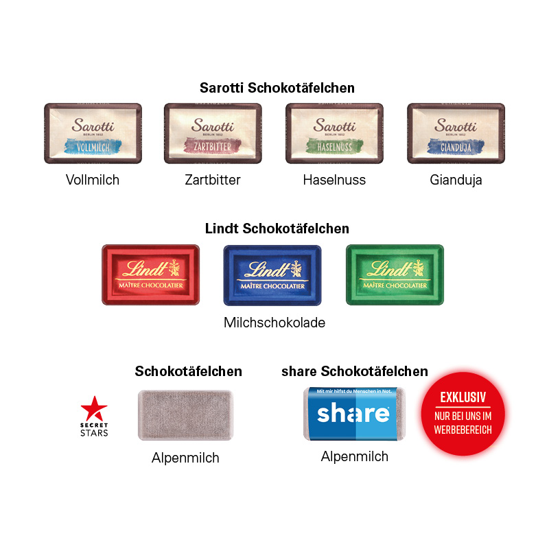 Täfelchen Adventskalender Haus ECO, Papierblister, Lindt Schokotäfelchen