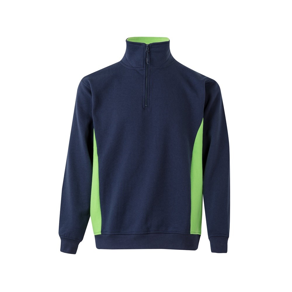 VL SVAROG. Zweifarbiges Frottee-Sweatshirt (260 g/m²), aus Polyester (65 %) und Baumwolle (35 %) - Marineblau, Grün