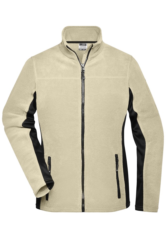 Ladies' Workwear Fleece Jacket - STRONG - - Stone/black (ca. Pantone 7501C
blackC)