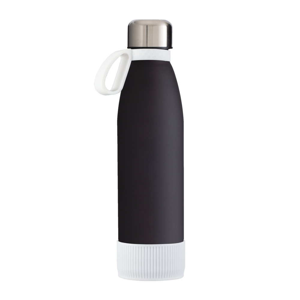 Trinkflasche RETUMBLER-myTOULON GLASS - weiß, schwarz
